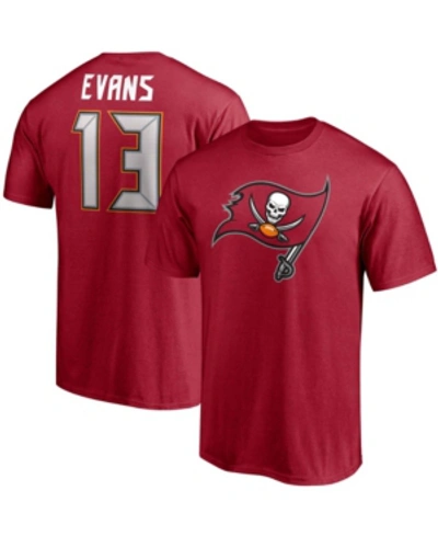 Shop Fanatics Men's Mike Evans Red Tampa Bay Buccaneers Player Icon Name And Number T-shirt