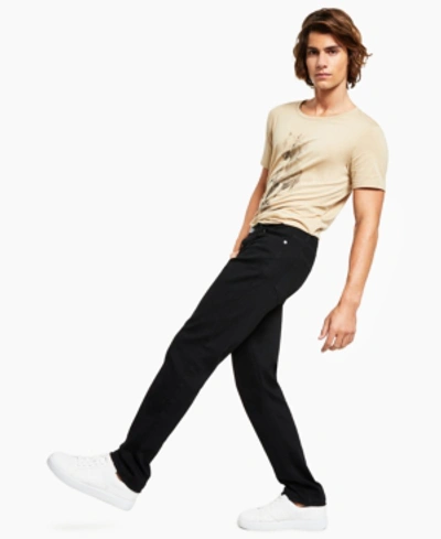 Shop And Now This Men's Straight-fit Stretch Jeans In Black Rinse