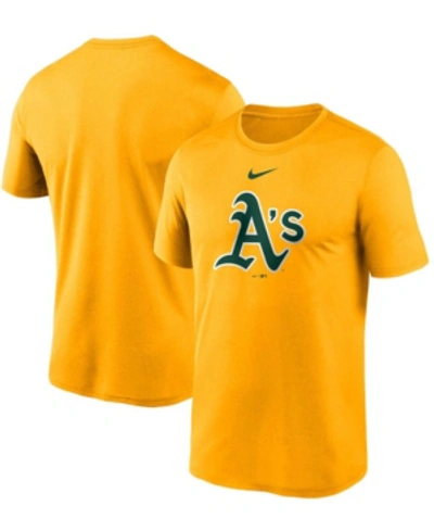 Shop Nike Men's Gold Oakland Athletics Large Logo Legend Performance T-shirt In Gold-tone