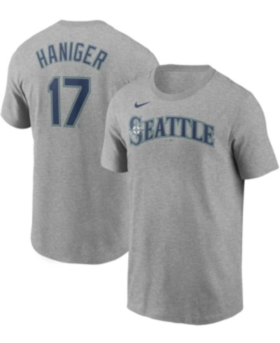Shop Nike Men's Mitch Haniger Gray Seattle Mariners Name Number T-shirt