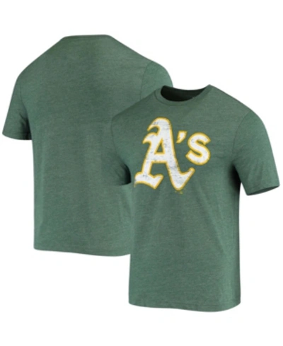 Shop Fanatics Men's Green Oakland Athletics Weathered Official Logo Tri-blend T-shirt