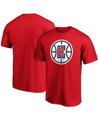 Shop Fanatics Men's Red La Clippers Primary Team Logo T-shirt