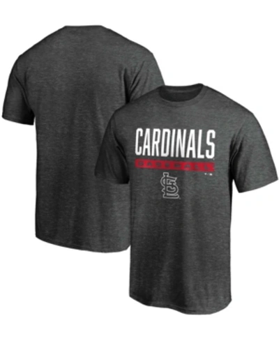 Shop Fanatics Men's Big And Tall Charcoal St. Louis Cardinals Win Stripe T-shirt