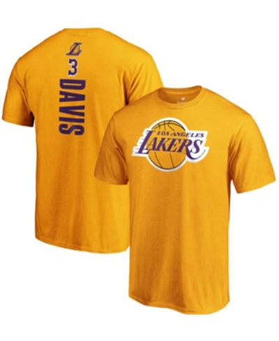 Shop Fanatics Men's Anthony Davis Gold Los Angeles Lakers Playmaker Name And Number T-shirt