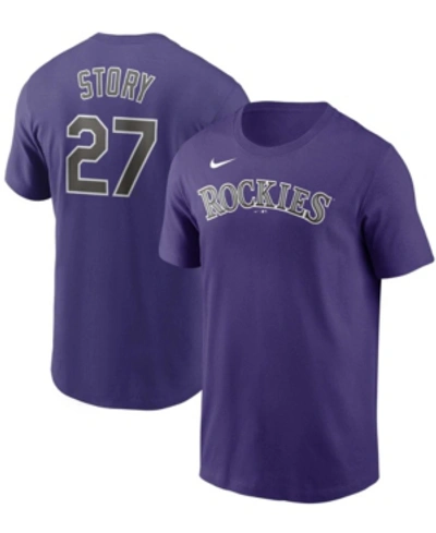 Shop Nike Men's Trevor Story Purple Colorado Rockies Name Number Team T-shirt