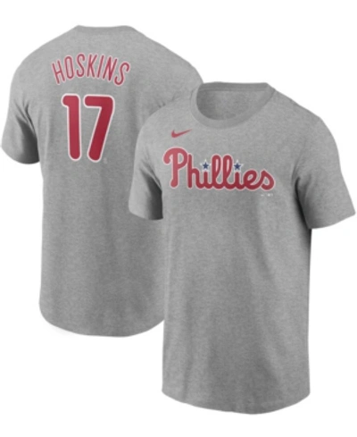 Shop Nike Men's Rhys Hoskins Gray Philadelphia Phillies Name Number T-shirt