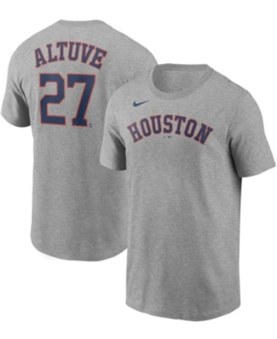 Shop Nike Men's Jose Altuve Gray Houston Astros Name Number T-shirt