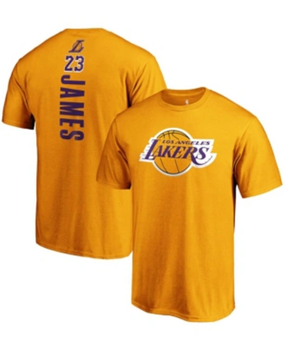 Shop Fanatics Men's Lebron James Gold Los Angeles Lakers Team Playmaker Name And Number T-shirt