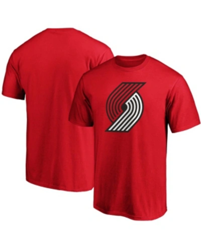 Shop Fanatics Men's Red Portland Trail Blazers Primary Team Logo T-shirt