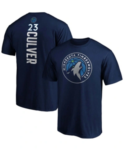 Fanatics Men's Jarrett Culver Navy Minnesota Timberwolves Playmaker Name And Number Logo T-shirt In Navy