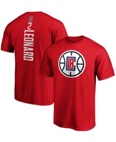 Shop Fanatics Men's Kawhi Leonard Red La Clippers Team Playmaker Name And Number T-shirt