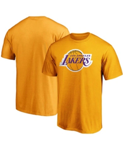 Shop Fanatics Men's Gold Los Angeles Lakers Primary Team Logo T-shirt