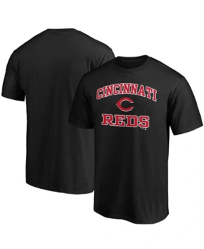 Shop Fanatics Men's Black Cincinnati Reds Heart Soul T-shirt