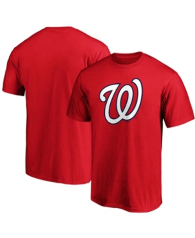 Shop Fanatics Men's Red Washington Nationals Official Logo T-shirt