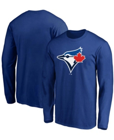 Shop Fanatics Men's Royal Toronto Blue Jays Official Logo Long Sleeve T-shirt