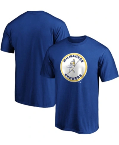 Shop Fanatics Men's Royal Milwaukee Brewers Cooperstown Collection Forbes Team T-shirt