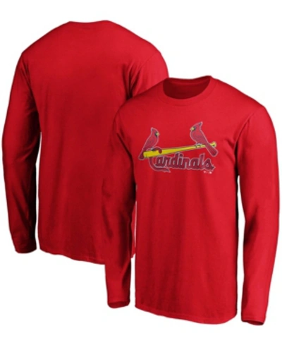 Shop Fanatics Men's Red St. Louis Cardinals Official Wordmark Long Sleeve T-shirt
