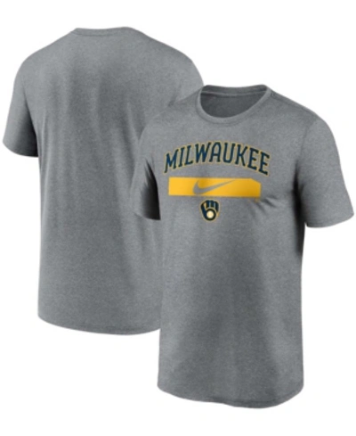 Shop Nike Men's Gray Milwaukee Brewers City Legend Practice Performance T-shirt
