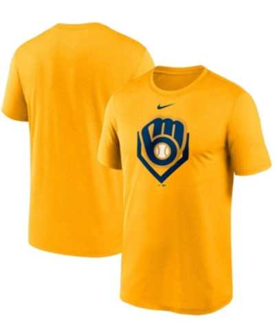 Shop Nike Men's Gold Milwaukee Brewers Icon Legend Performance T-shirt In Gold-tone