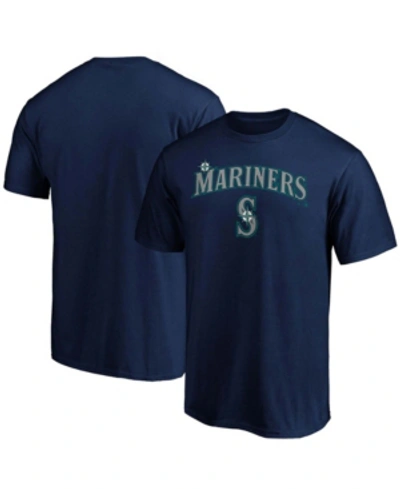 Shop Fanatics Men's Navy Seattle Mariners Team Logo Lockup T-shirt
