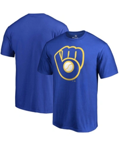 Shop Fanatics Men's Big And Tall Royal Milwaukee Brewers Big Tall Cooperstown Collection Huntington Team T-shirt