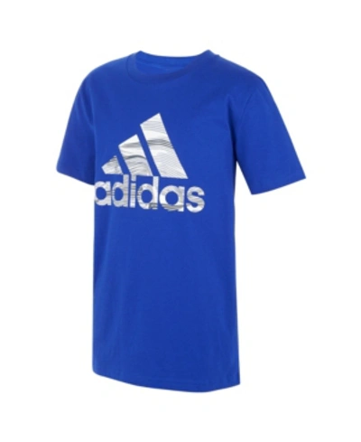 Shop Adidas Originals Big Boys Short Sleeve Badge Of Sport T-shirt In Bold Blue