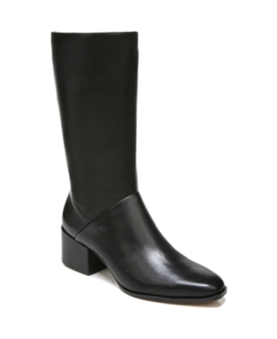 Shop Franco Sarto Jaxine Mid Shaft Boots Women's Shoes In Black Leather