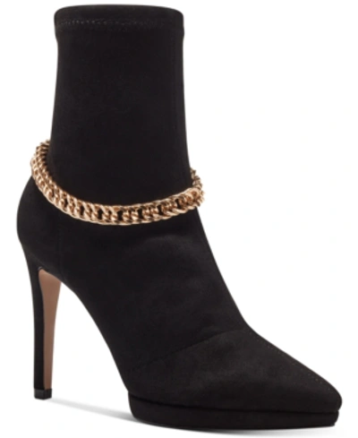 Shop Jessica Simpson Women's Valyn Chain Stieletto Heel Dress Booties Women's Shoes In Black