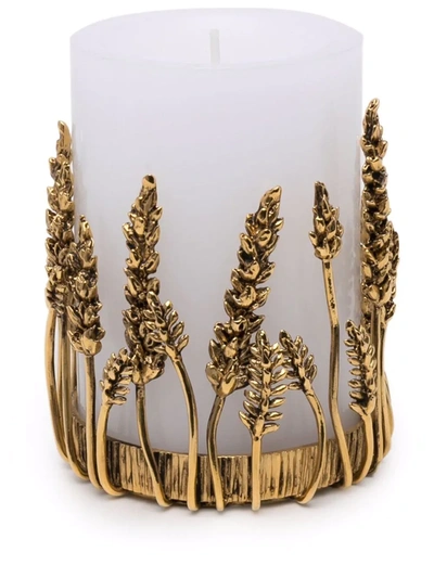 Shop Goossens Wheat Xl Candle Holder In Gold
