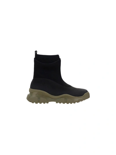 Shop Pinko Moss Trek Boots In Nero/verde