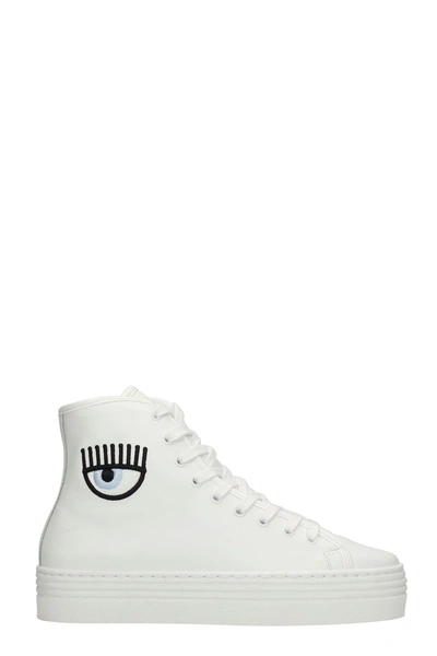 Shop Chiara Ferragni Sneakers In White Leather