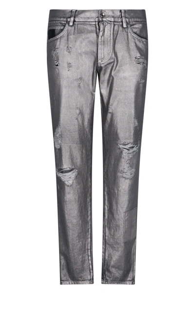 Shop Dolce & Gabbana Jeans In Silver