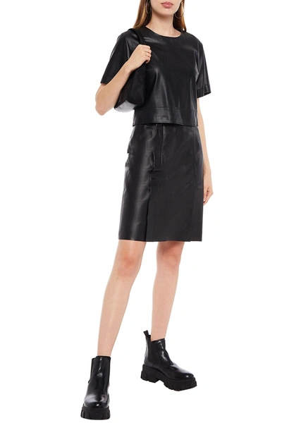 Shop Acne Studios Leather Skirt In Black