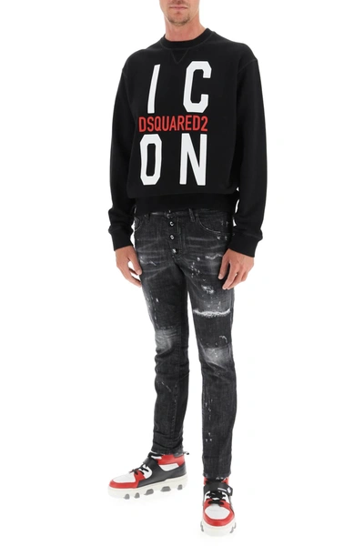 Shop Dsquared2 Icon Crewneck Sweatshirt In Black