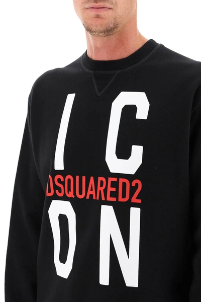 Shop Dsquared2 Icon Crewneck Sweatshirt In Black