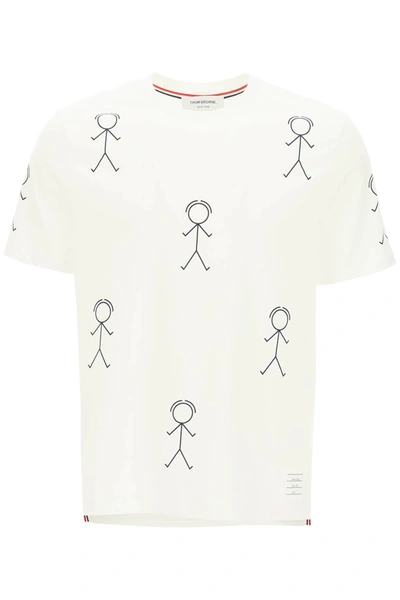 Shop Thom Browne Mr Thom Icon Print T-shirt In White,blue