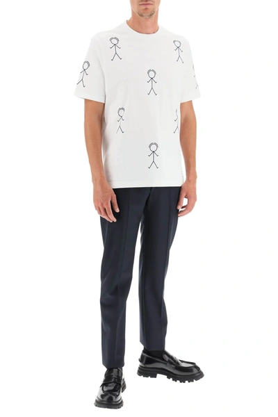 Shop Thom Browne Mr Thom Icon Print T-shirt In White,blue