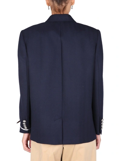 Alexander Mcqueen Double-breasted Jacket In Blue