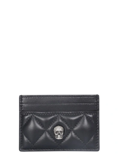 Shop Alexander Mcqueen Skull Card Holder In Black
