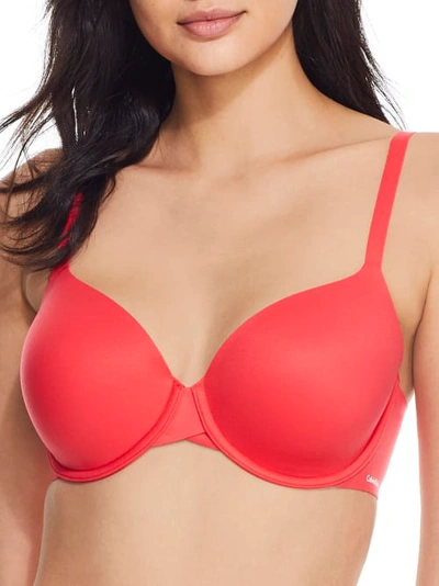 Shop Calvin Klein Perfectly Fit Modern T-shirt Bra In Strawberry