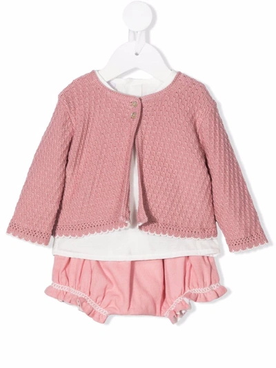 Shop Paz Rodriguez Three Piece Baby Set In 粉色