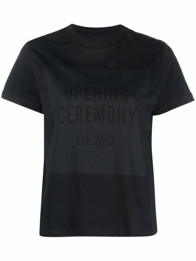 Shop Opening Ceremony Box Logo Print T-shirt In 黑色