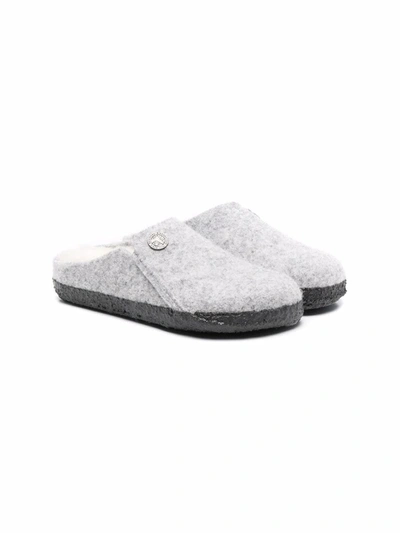 Birkenstock Slip-on Shearling Slippers In 灰色
