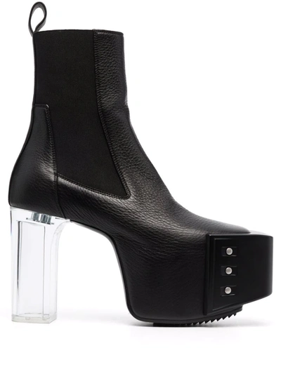 Shop Rick Owens Transparent-heel Platform Boots In 黑色
