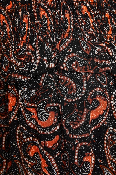 Shop Antik Batik Otto Belted Shirred Printed Crepe Maxi Dress In Black