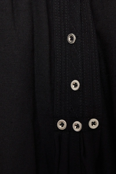 Shop Antik Batik Peter Ruffle-trimmed Embroidered Cotton-broadcloth Dress In Black