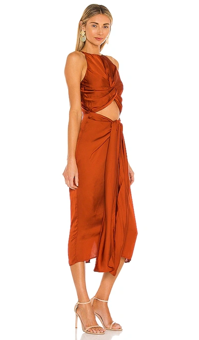 Shop Andrea Iyamah Reni Knotted Dress In Orange