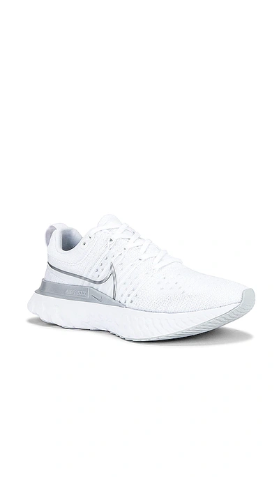 Shop Nike React Infinity Run Flyknit 2 Sneaker In White  Metallic Silver  & Pure Platinum