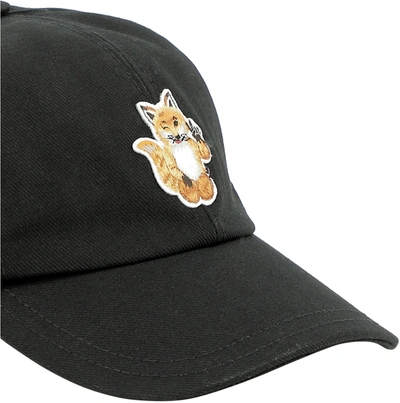 Shop Maison Kitsuné "all Right Fox" Baseball Cap In Black  