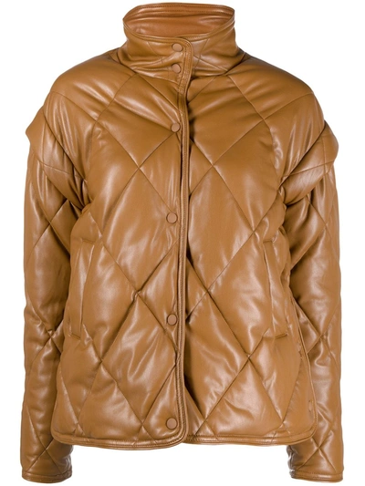 Shop Apparis Liliane Quilted Jacket In Braun